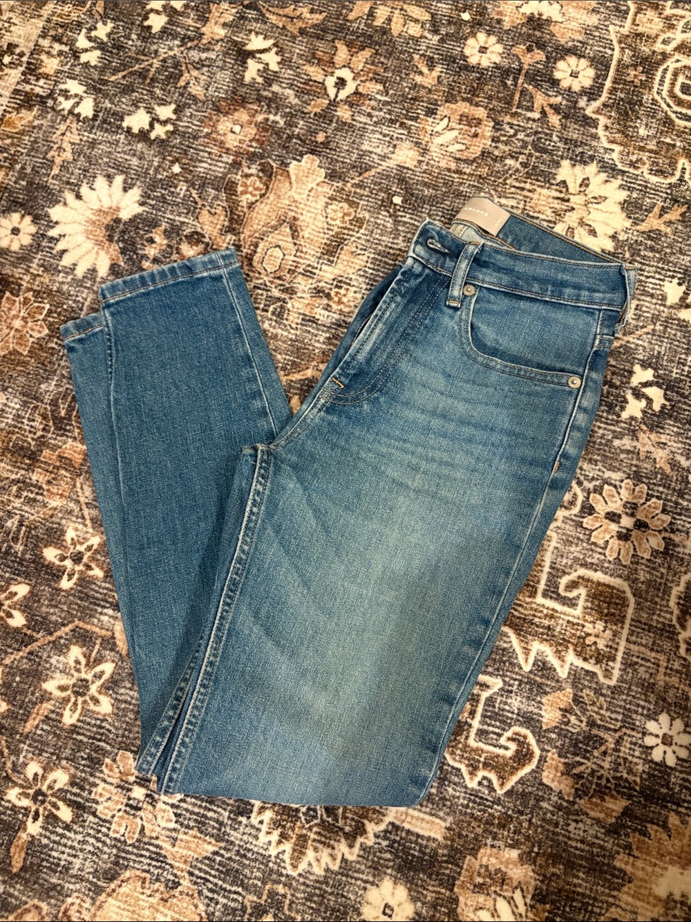 Classic Women's Blue Mid-Rise Straight Jeans